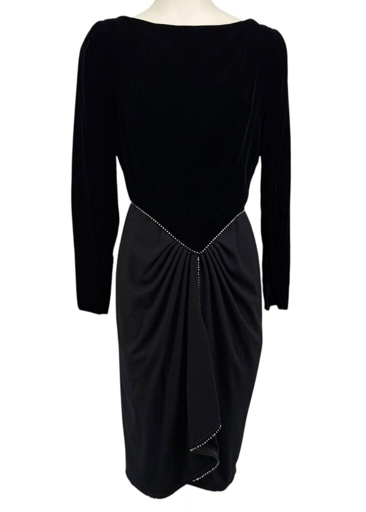 Velvet Stud Gathered Mini Dress