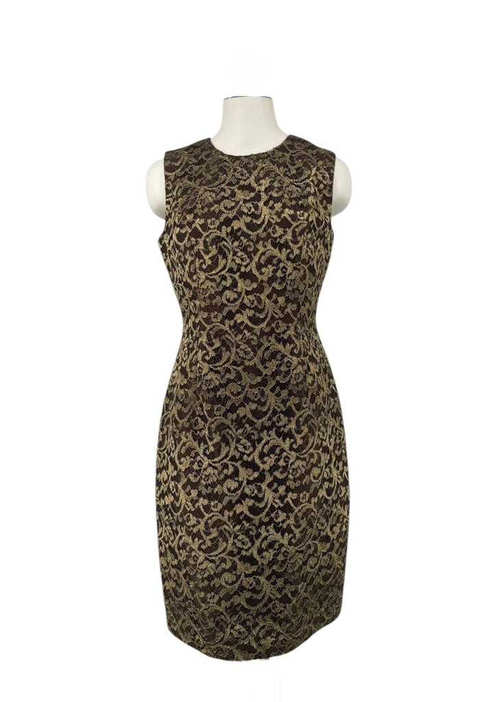 Carmen Marc Valvo Sleeveless Lace Midi Dress
