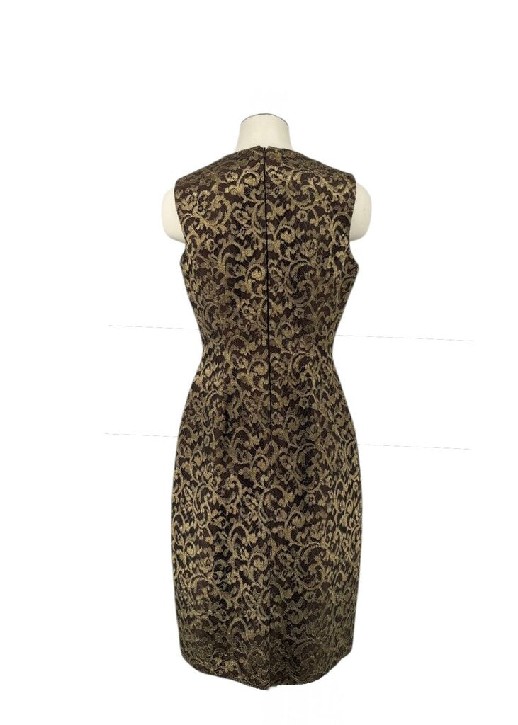 Carmen Marc Valvo Sleeveless Lace Midi Dress