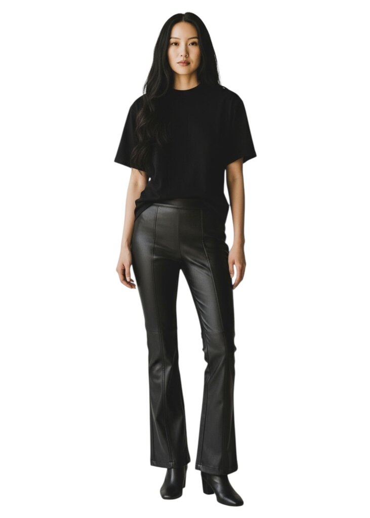 Vegan Leather Flare Pants