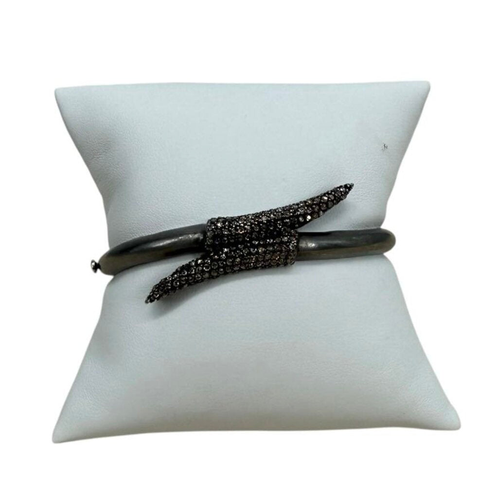 Turkish Black Diamond Sterling Silver Bracelet with Sterling Silver Wrap Horns