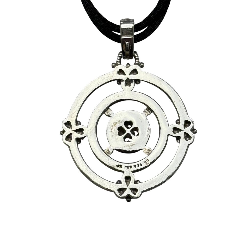 18 Karat Gold and Sterling Silver Pendant Necklace