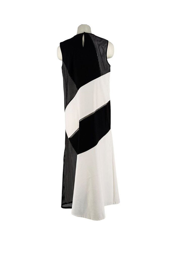 Mesh Panel Bias Cut Maxi Dress