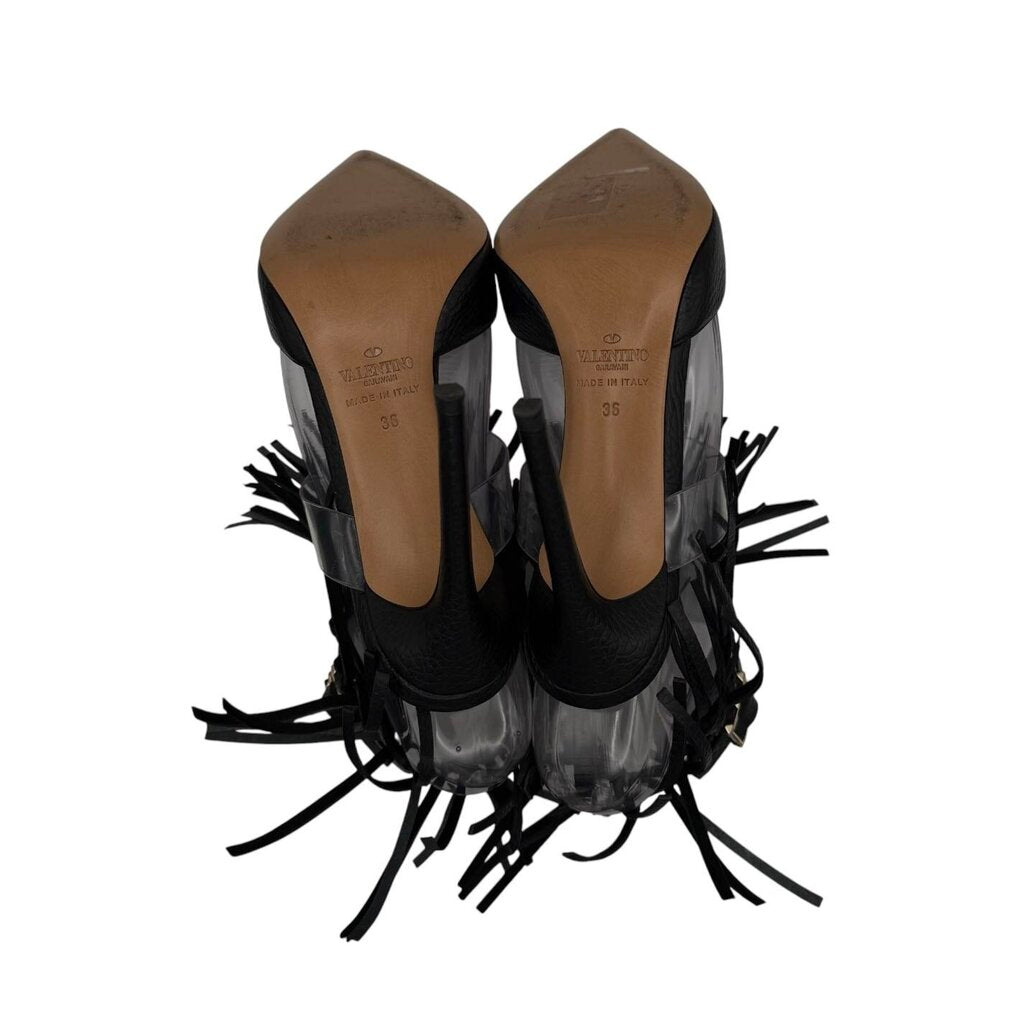 Fringe Ankle Strap Pumps