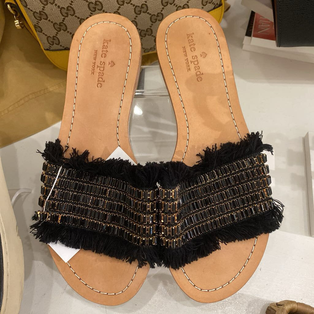 KSNY Fringe Beaded Slide Lthr/ GA4