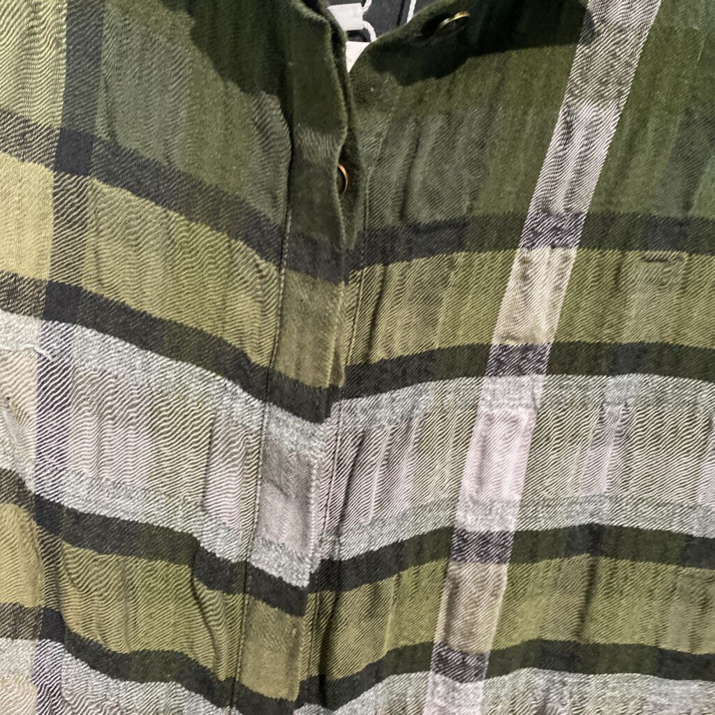 3/4 Sleeve Plaid Shirtdress