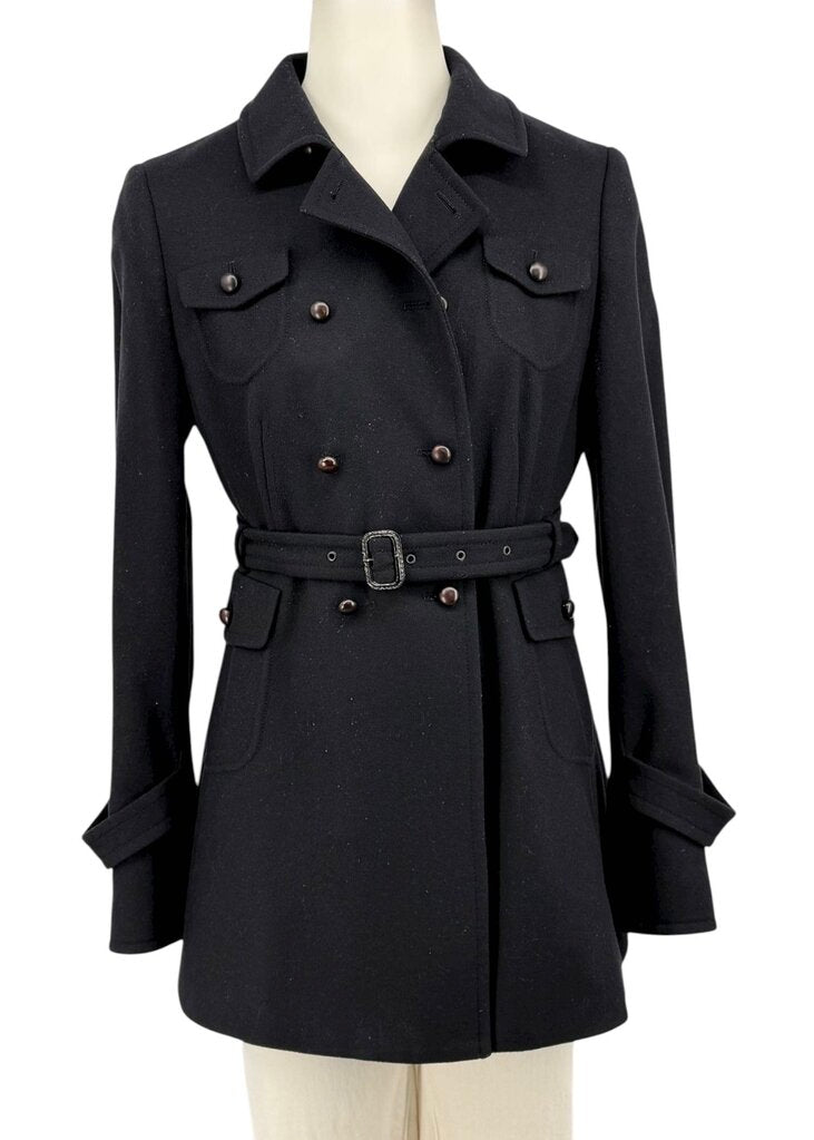 Military Belted Wool Jacket