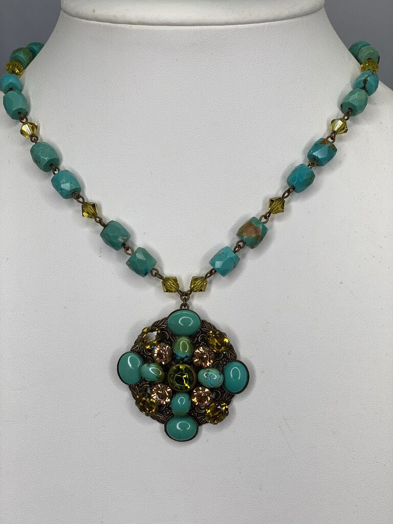 Liz Paiacios S.F. Vintage TurqCryst Brass / IB4