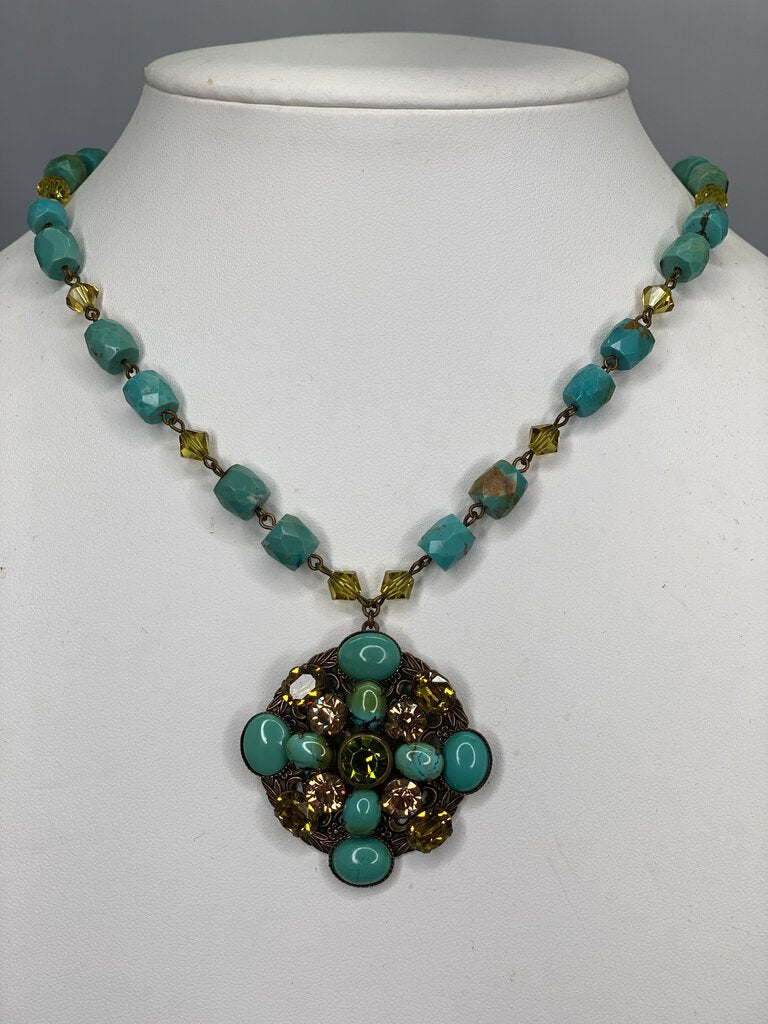 Liz Paiacios S.F. Vintage TurqCryst Brass / IB4