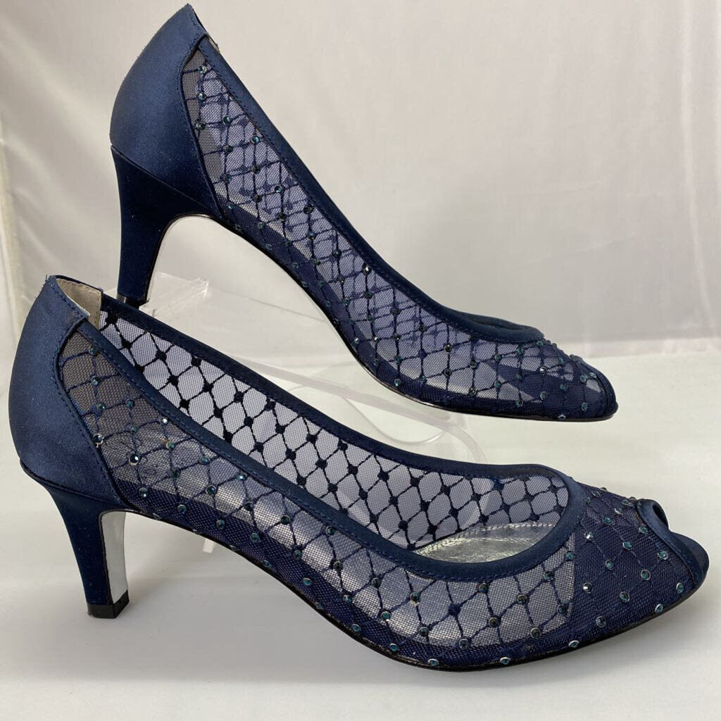 Jamie Netted Rhinestone Peep Toe / JA4