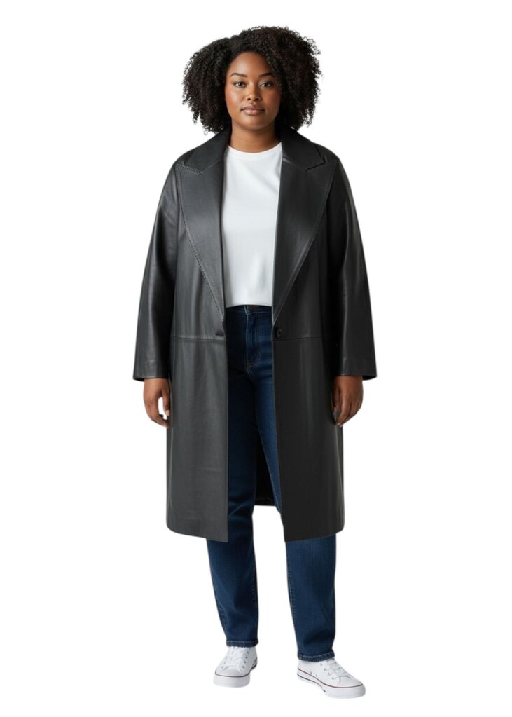 Peaked Lapel Whip Stitch Lamb Leather / XID5