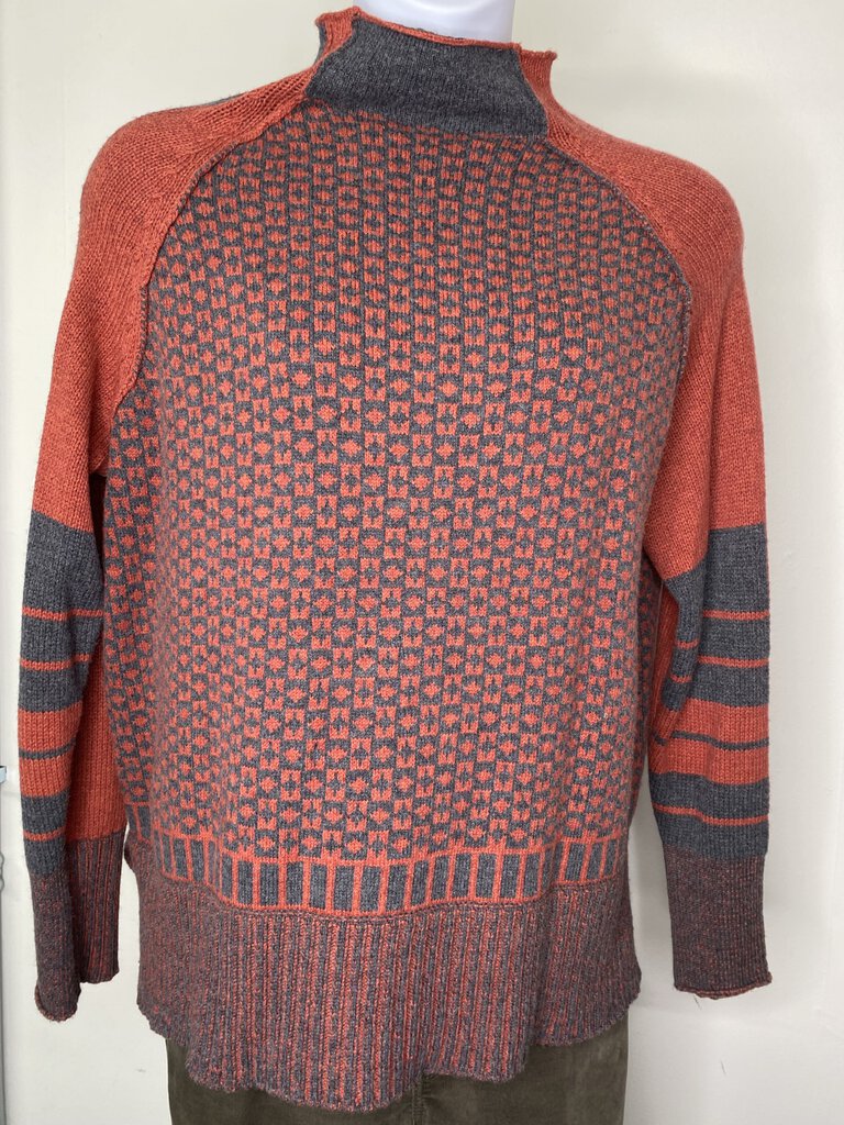 Coral/Gray Geoprint High Neck \ JC4