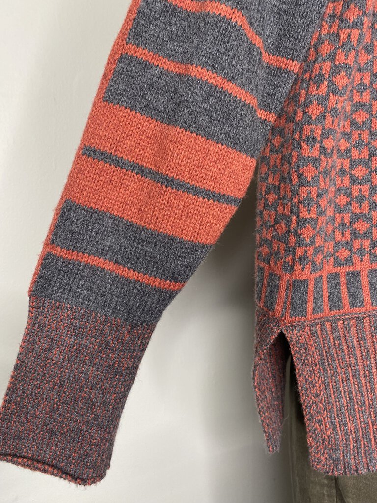 Coral/Gray Geoprint High Neck \ JC4