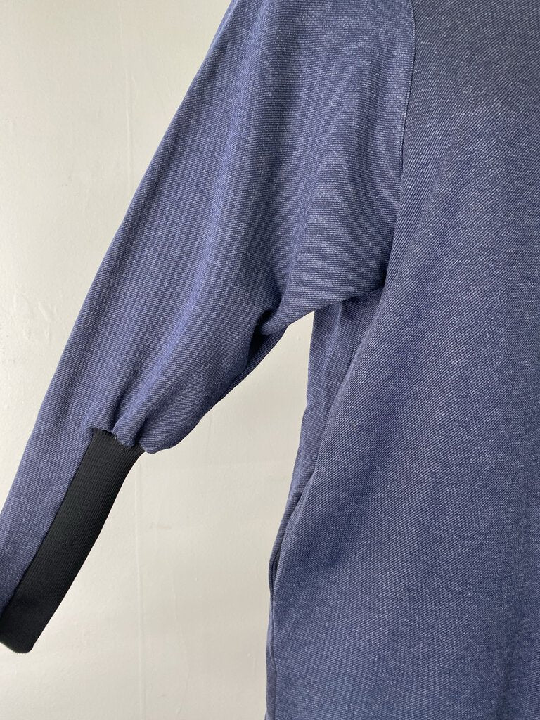 Ribbed Sleeve Back-Zip Tunic