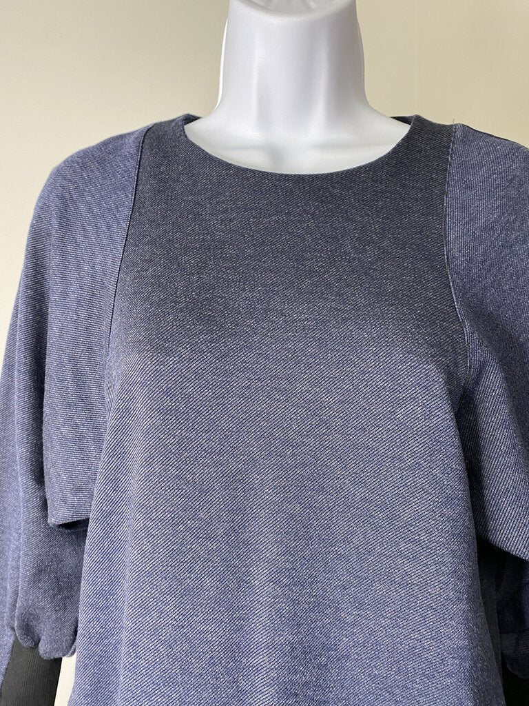 Ribbed Sleeve Back-Zip Tunic