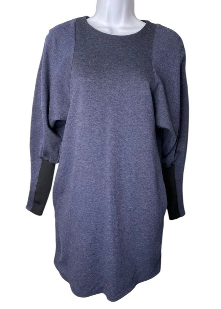 Ribbed Sleeve Back-Zip Tunic