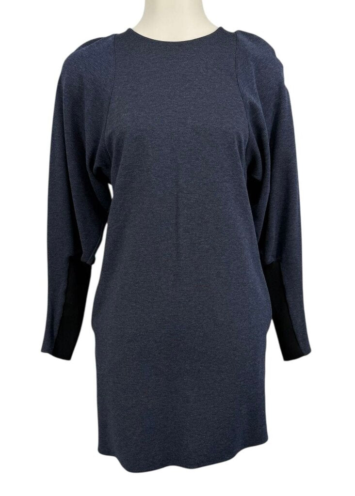 Ribbed Sleeve Back-Zip Tunic