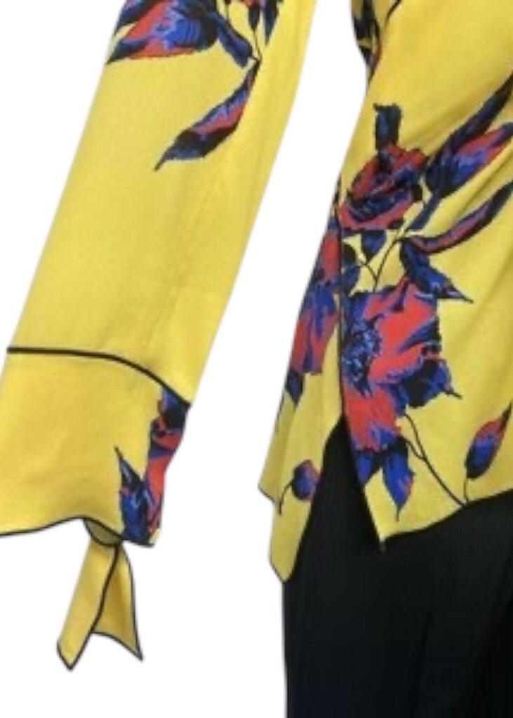 Floral Tie-Front Silk Top