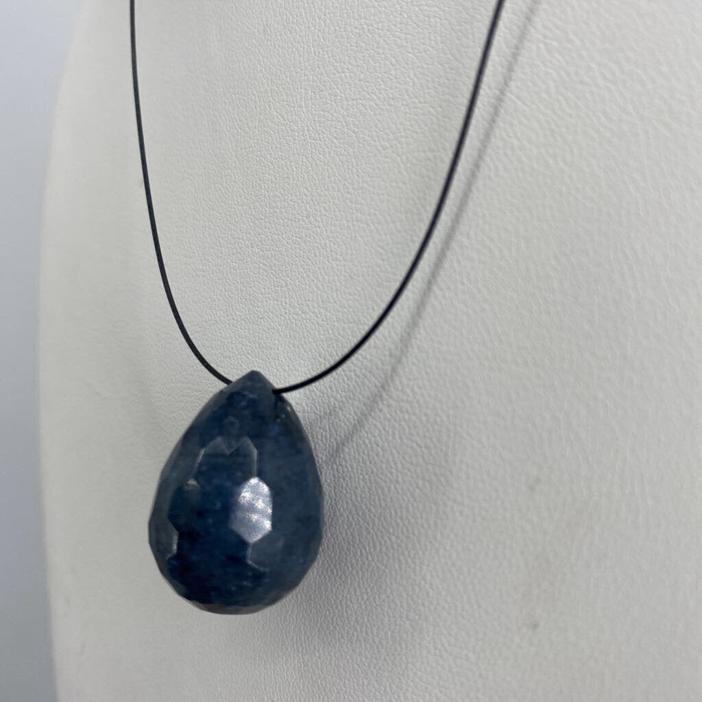 Faceted Teardrop Stone on Cable / JC4