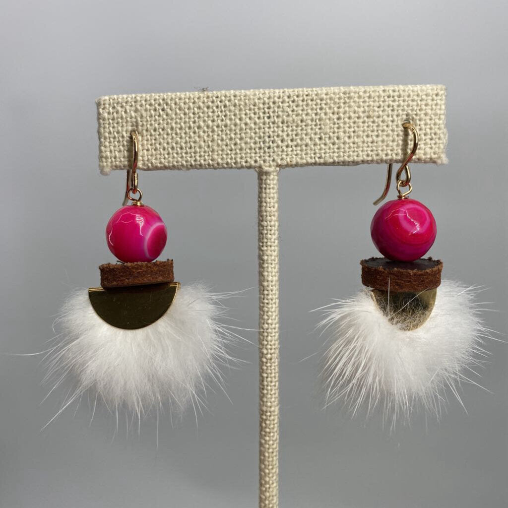 White Pink w Suede & Pink Agate / JD4