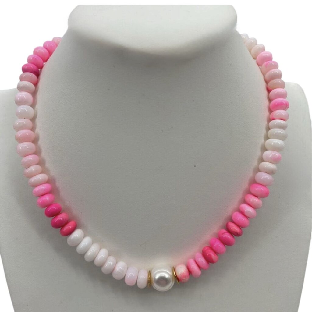Opal & Hot Pink Ombre Stacked w Pearl / JD4