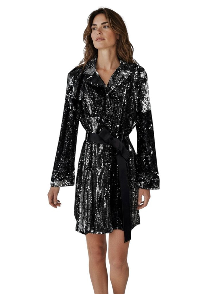 Ava Trench Sequin