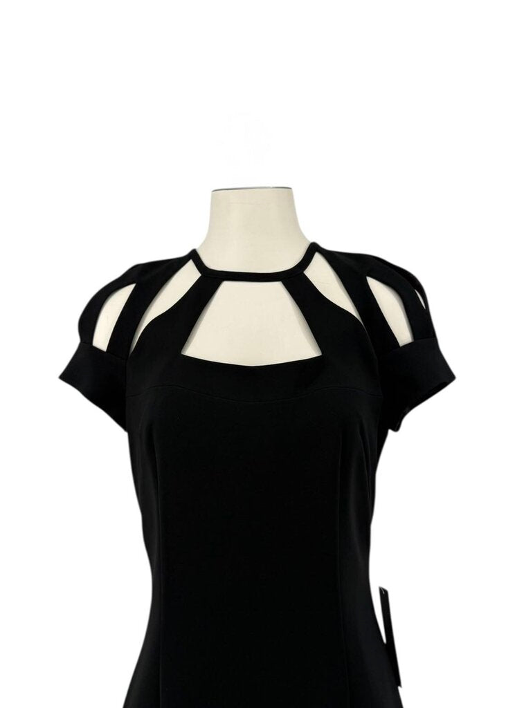 Cutout Neckline Midi Dress