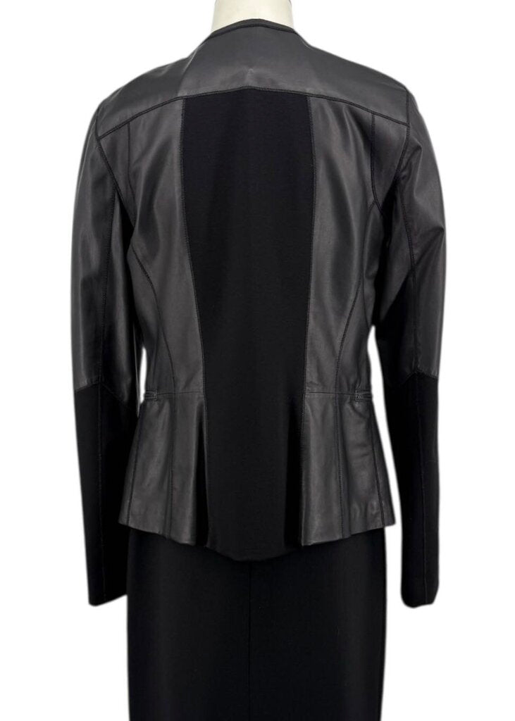 Leather & Cotton Full Zip No Collar / LC4