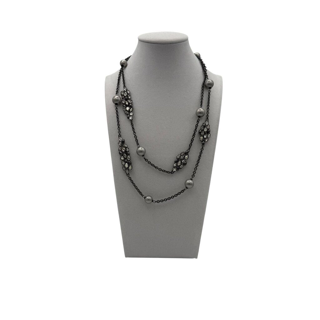 Bezeled Rhinestone Orb Necklace