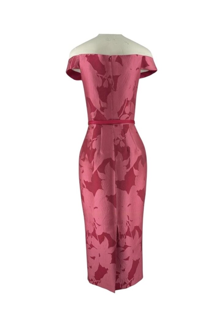 Floral Off the Shoulder Belted Midi Dress