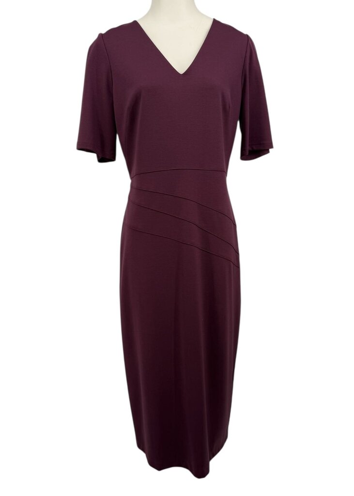 Bigio V Neck Short Sleeve Midi Dress
