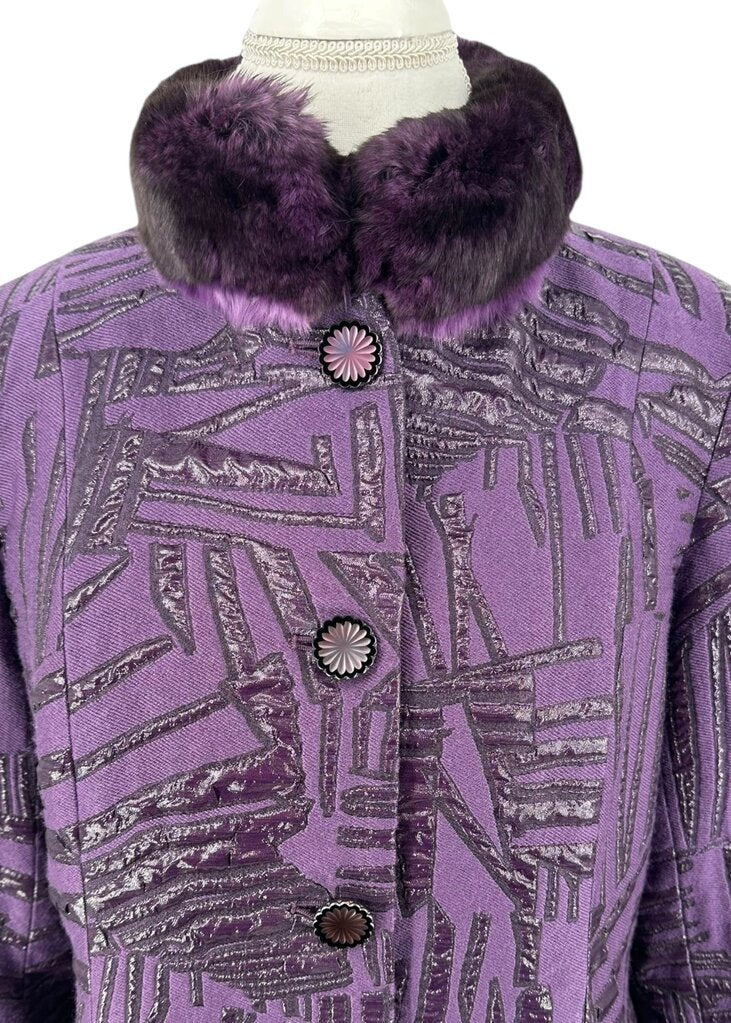 Chinchilla Fur Geometric Coat