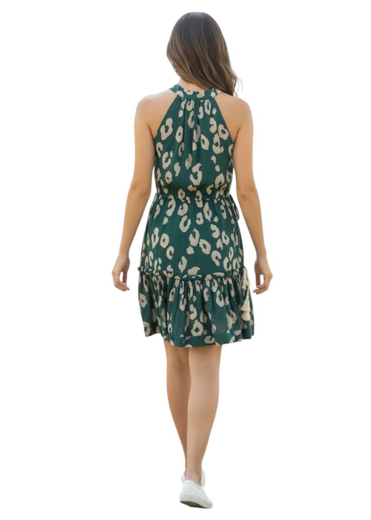Shelly Leopard Cinched-Waist Mini Dress