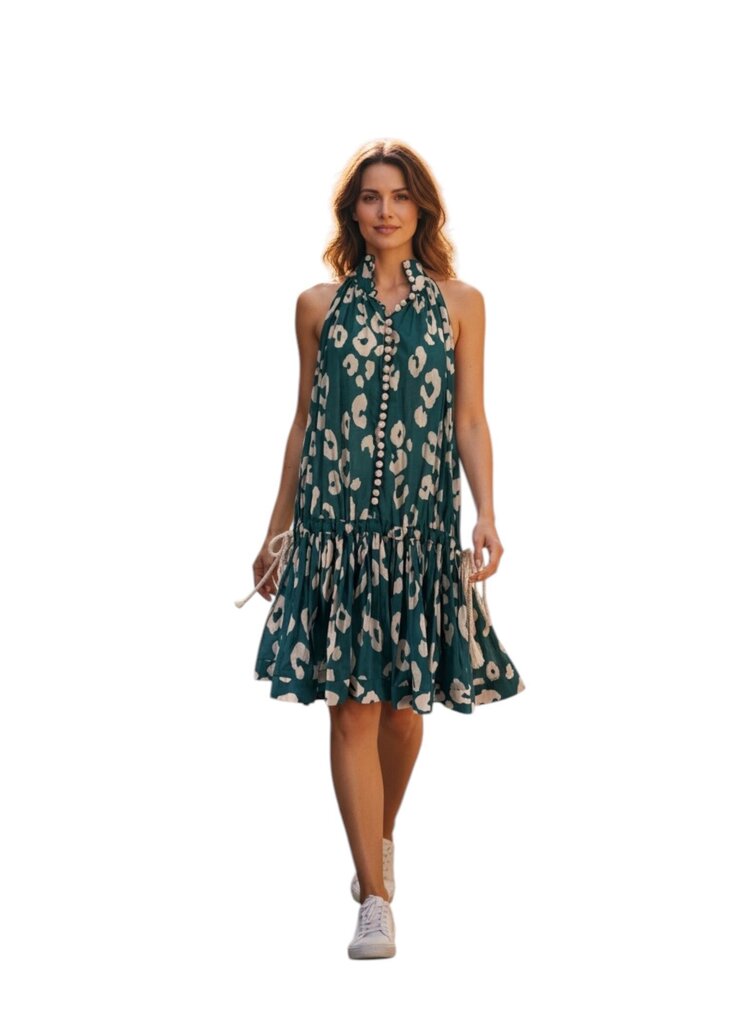 Shelly Leopard Cinched-Waist Mini Dress