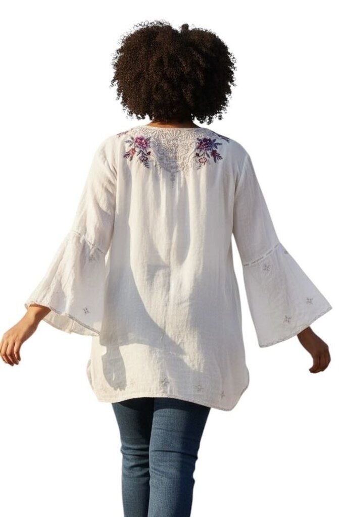 Embroidered Floral Tunic Top