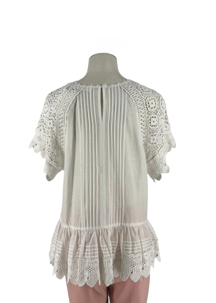 Zimmermann Aliane Crochet Sheer Top