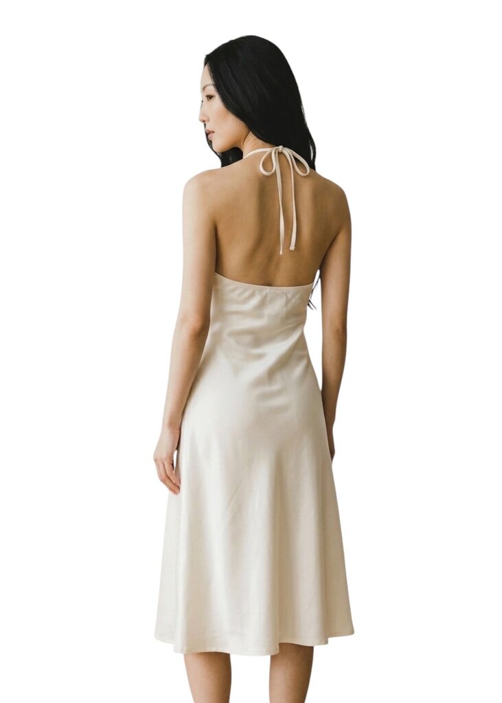 Beaded Heart Halter Neck Mini Dress