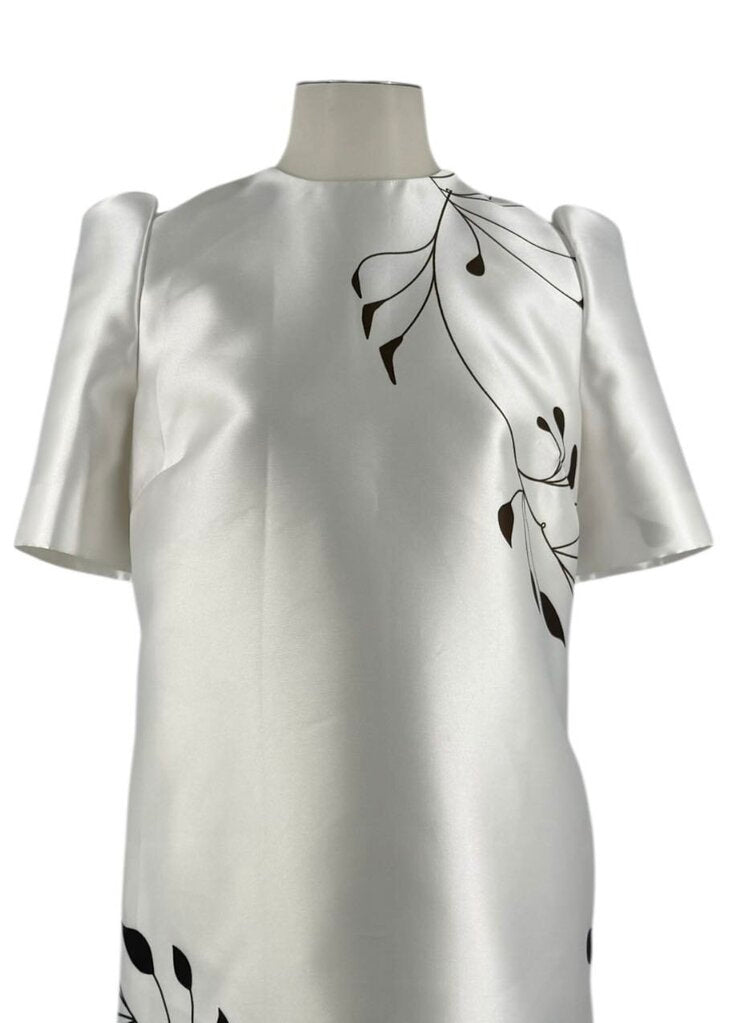 Vine Silk Structured Mini Dress