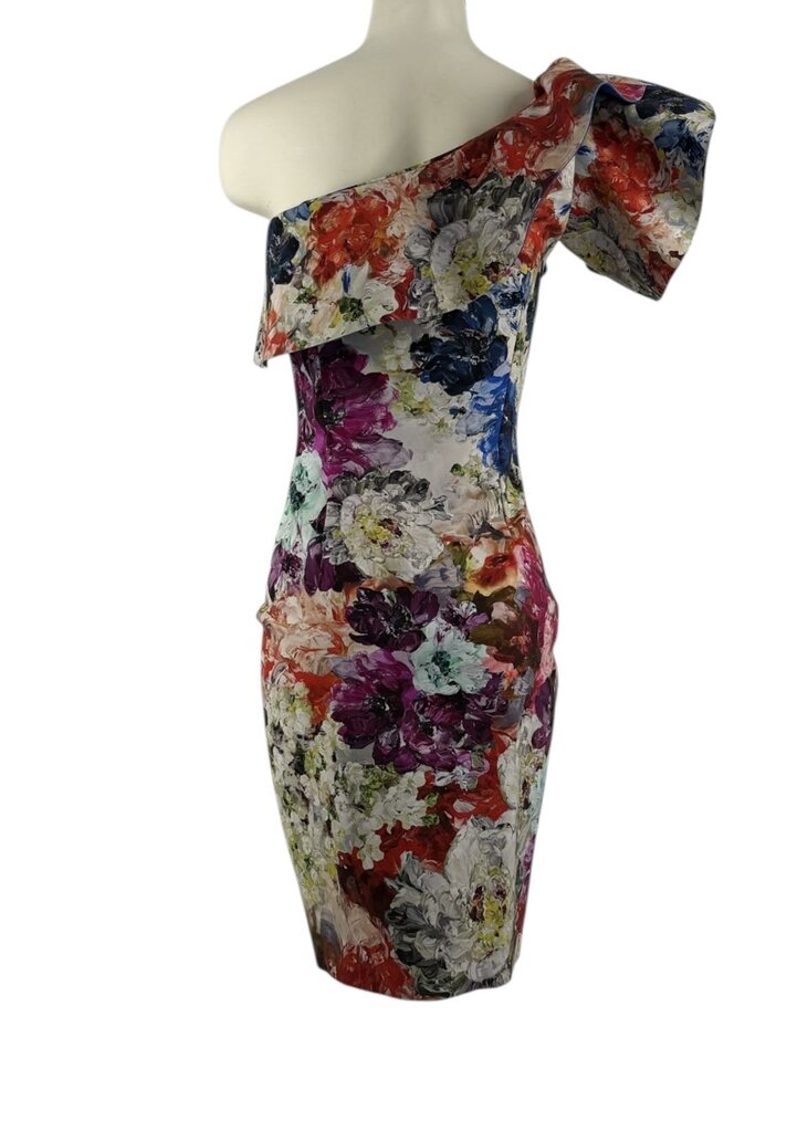 Ruffle One Shoulder Flower Sheath / FA5