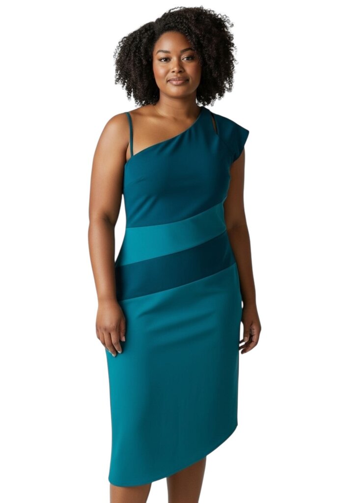 One-Shoulder Asymmetrical Sheath Dress