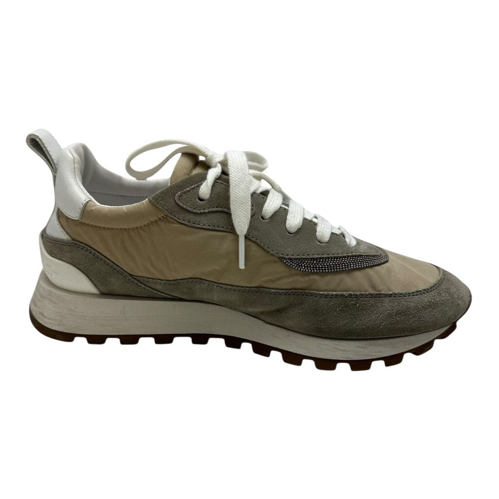 Beaded Suede Panel Sneaker