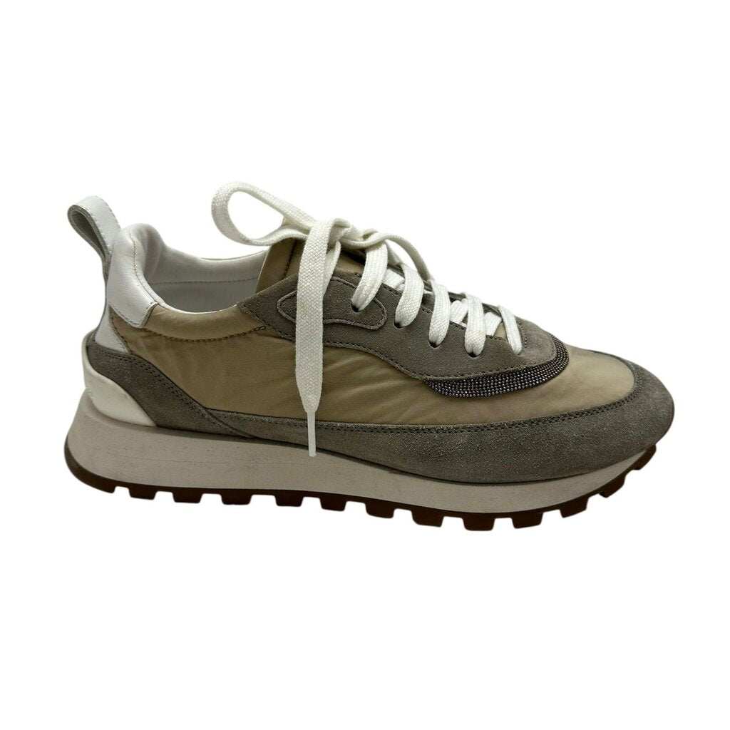 Beaded Suede Panel Sneaker