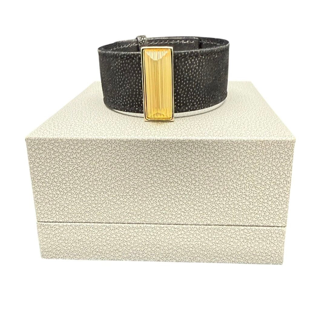 Rayonette Crystal Slide On Leather Cuff
