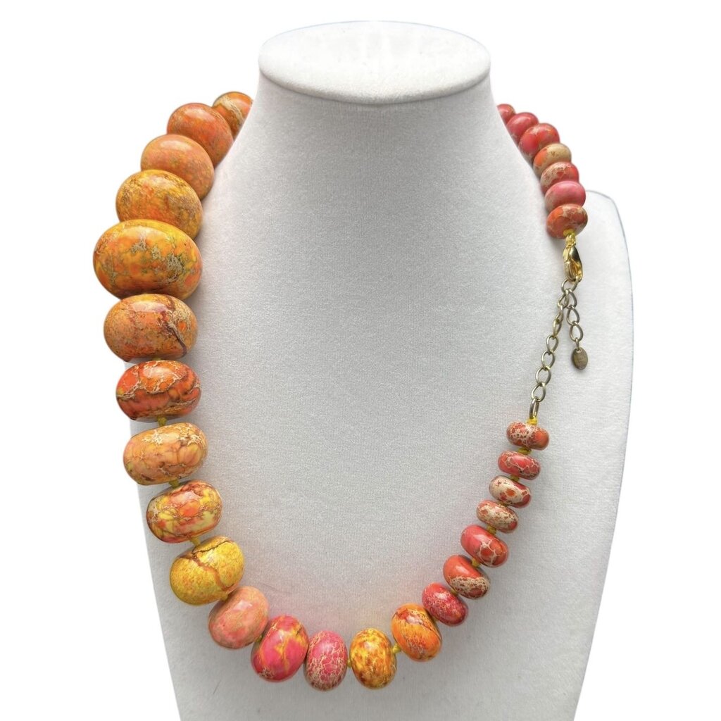 Orange Pink Sea Salt Marbled Jasper / FC5