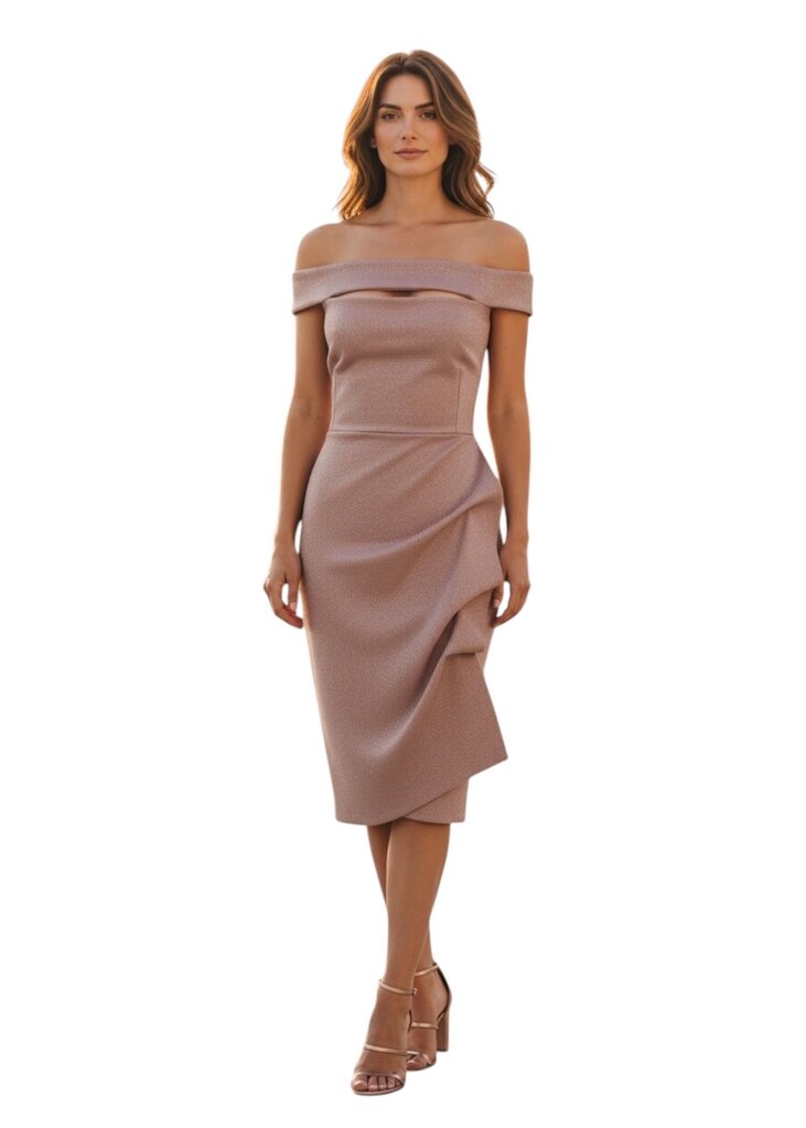 Sparkle Off the Shoulder Midi Dress