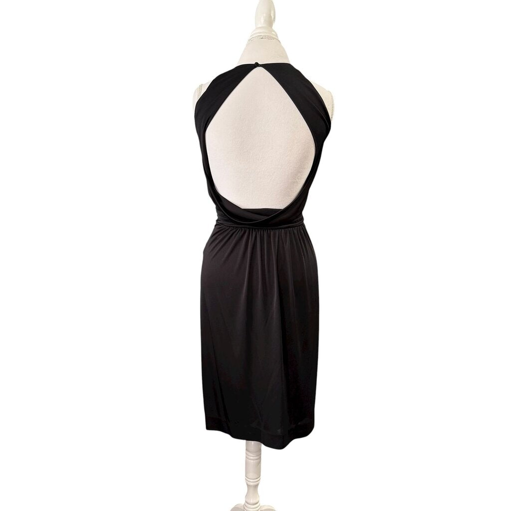 Velvet Waistband Open Back Dress