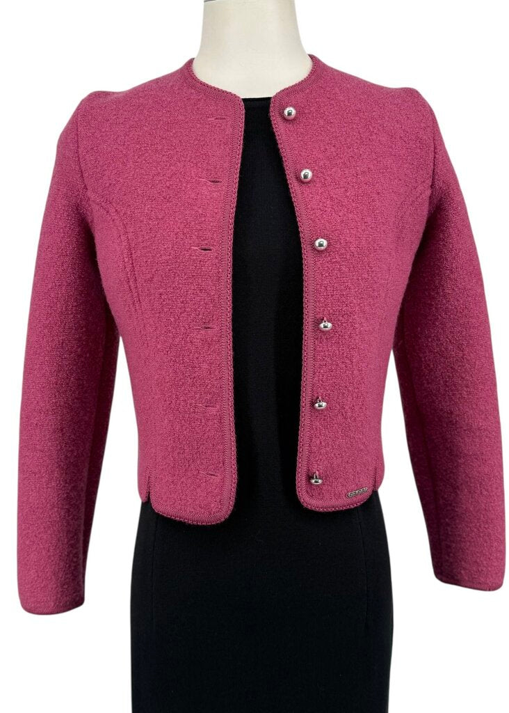Boiled Wool Cropped Cardigan