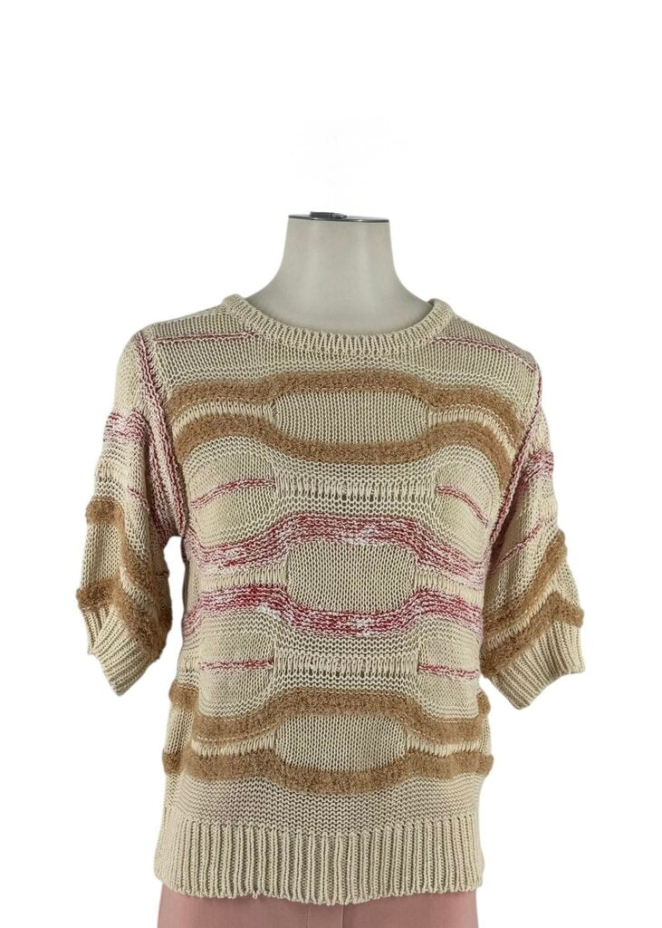 Open Weave Crew SS Striped
