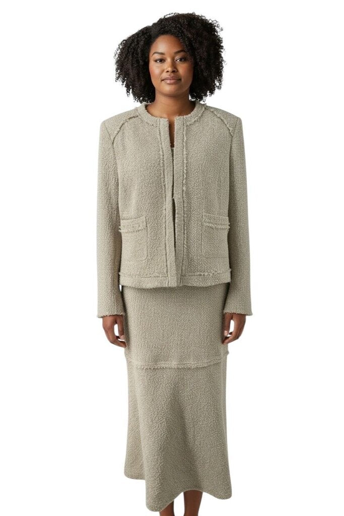 Woven Raw Hem Maxi Skirt