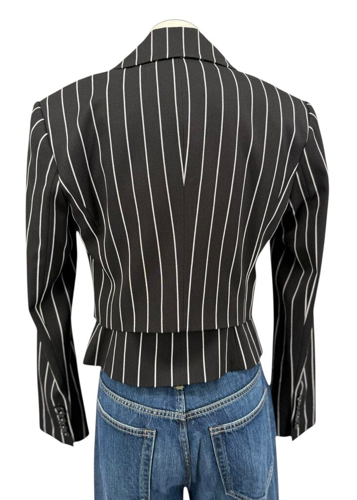 Peaked Lapel Cropped Striped 1 button / HC5